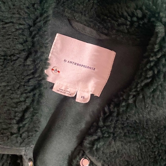 By ANTHROPOLOGIE Cozy Cinched Faux Shearling Vest Green Fleece Outdoors X-Small - Picture 12 of 15